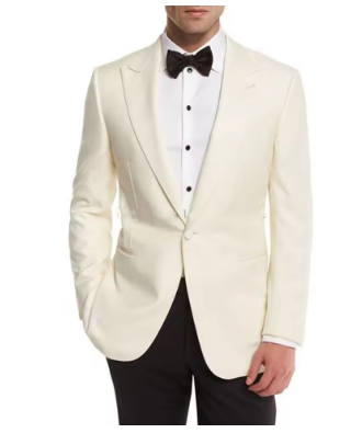 Ivory Men Suits Wedding Suit Bridegroom Business Groom Wear Tuxedos Custom Made Formal 2 Pieces Male Blazers Groomsmen Best Man