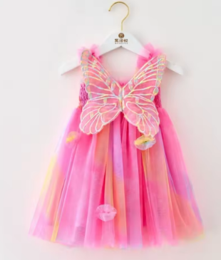Stage Show Dance Wear Cosplay Costumes Sling Casual Flower Girls Dresses Children's Clothing Kids Clothes Summer Fairy Party