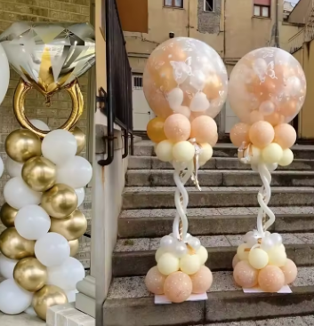1/2set Birthday Balloon Column Kit Transparent Balloon Arch Bracket With Base And Pole Valentine's Day Wedding Decor Items