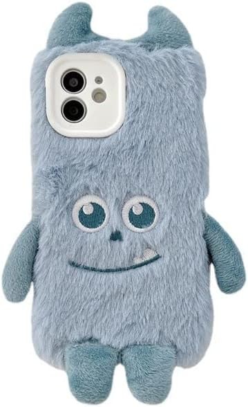 Plush Silicone Shell, Compatible with iPhone14 Shell, Body Protection Warm, Shockproof, Scratch-Proof, Plush (Sky Blue Sulley)