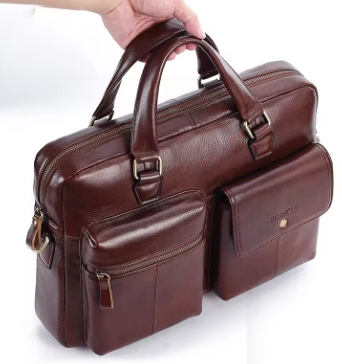 Men Travel Handbag Brand Men's Genuine Leather Bag 14 inch Computer/Office Laptop Bags for Men Briefcases Male Messenger Bags