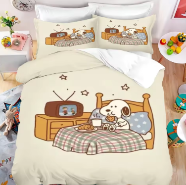 Duvet cover set 2/3pcs, Snoopy duvet cover pillowcase, home bedding set boy and girl duvet cover gift king size 260x240cm