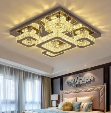 Modern LED Crystal Ceiling Lamp Home Decoration Luxury Crystal Lighting Chandelier Lighting Living Room Bedroom Kitchen Lustre