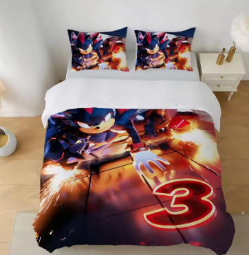 3 Piece Bedding Set Soft Cotton S_ShadowS The Hedgehog_S & Duvet Cover Modern Home Decor for Bedroom Living Room 2025 New Design