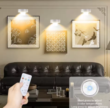 Simple Multi Functional Magnetic Night Light Battery Model (Set of Six, with Two Remote Controls) Suitable for Indoor Lighting